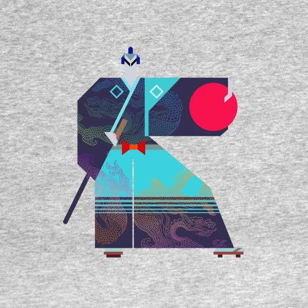 Geometrical Samurai Illustration by Elefunk